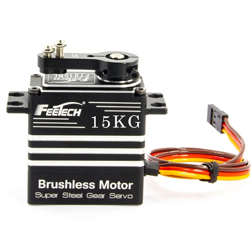 7.4V 15KG Steel Gear Full Aluminum Case Brushless Motor Digital Standard Size Servo 180Degree For 1/8 1/10 RC Car Boat DIY Robot