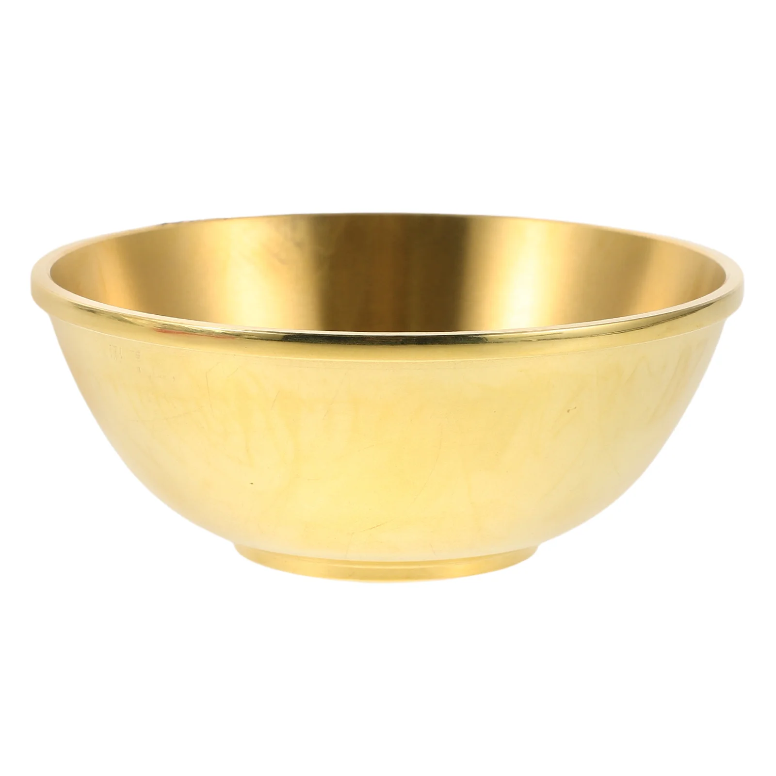 

Brass Serving 10Cm Golden Round Buddhist Water Offering For Temple Altar Rituals Decorative Metal Prayer Feng Shui Money