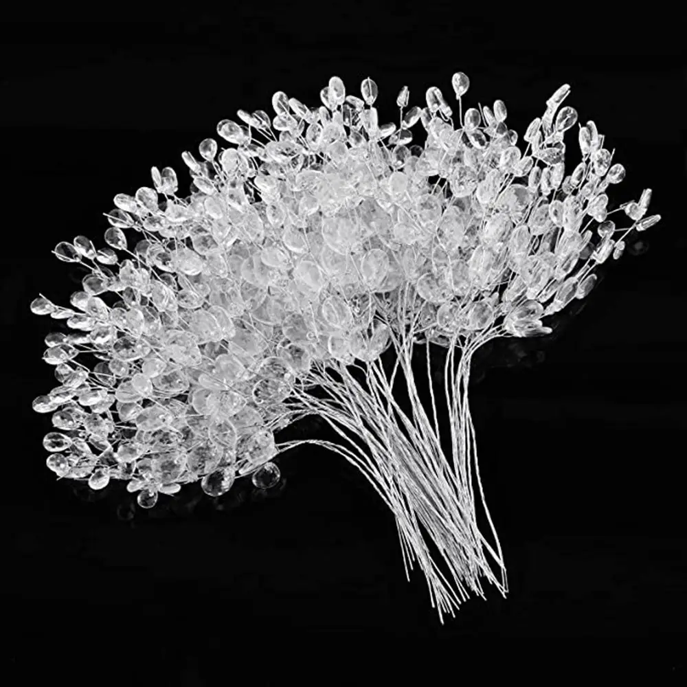 Emulation Bridal Tiara Wedding Party DIY Acrylic Artificial Bouquet Crystal Bud Branches Crystal Flower Craft Decoration