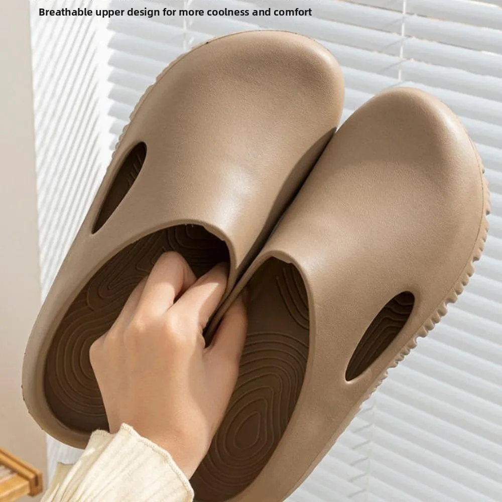 Fashion Anti-Slip EVA Bread Slippers Comfortable Odor-Resistant Beach Slippers Soft Lightweight House Shoes Men and Women