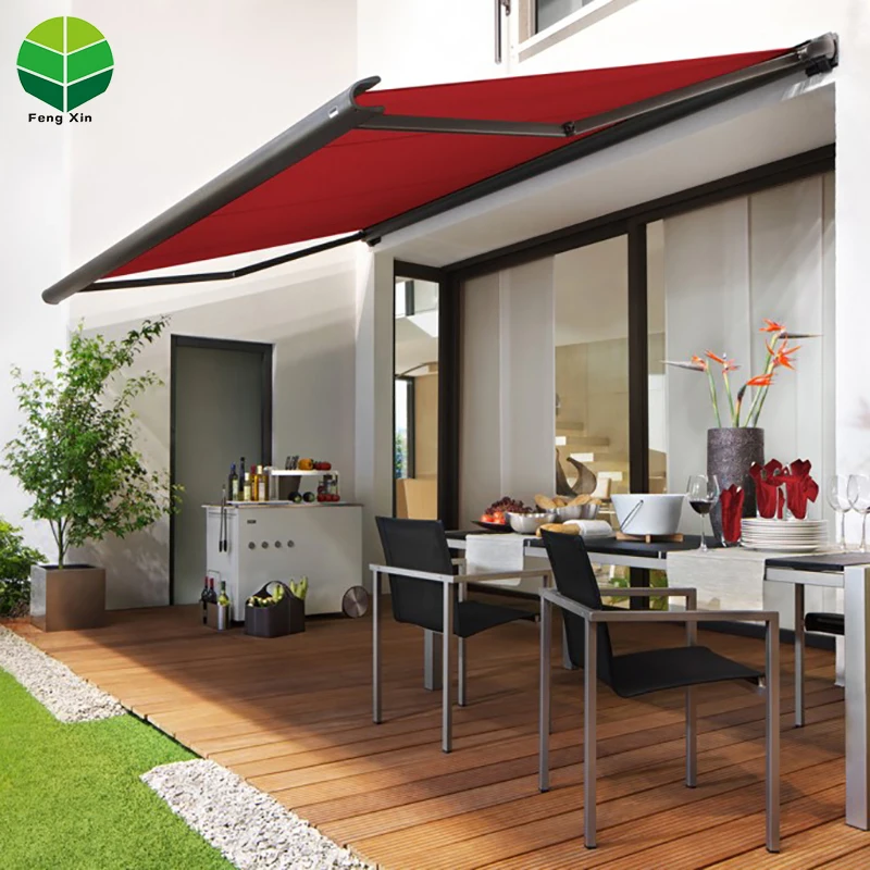 Made Outdoor Waterproof Aluminum Motorized Retractable Stretch Awning  Aluminum Alloy Canopy Outdoor Rain Proof Balcony