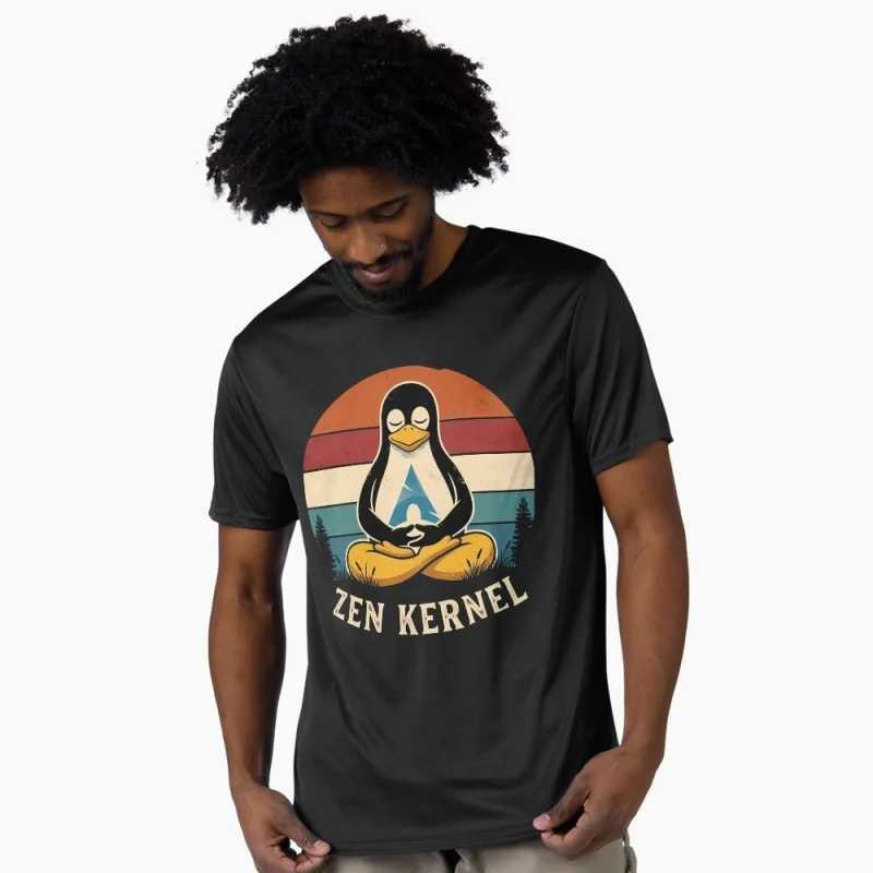 Zen Kernel Meditating Linux Penguin Funny Developer Gift t shirt for Software Engineer Graphic clothes All size Tops S-6XL
