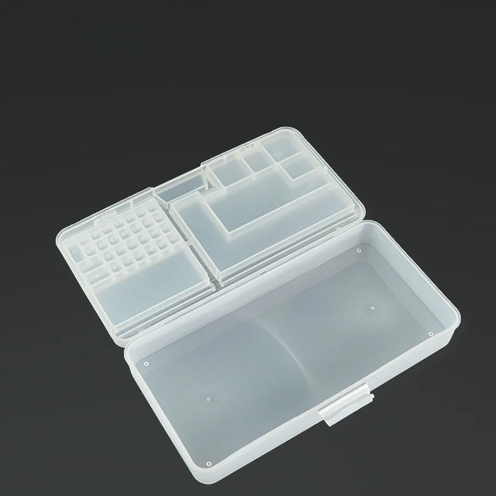 Transparent Rectangle Plastic Storage Box Screw Holders Case Organizer Container Jewelry Nail Art Equipment Tools Cases