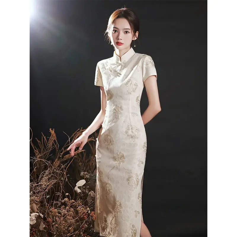 

Chinese Cheongsam 2025 New Summer Female Girl Elegant High-end Elegant Retro Improved Qipao Dress