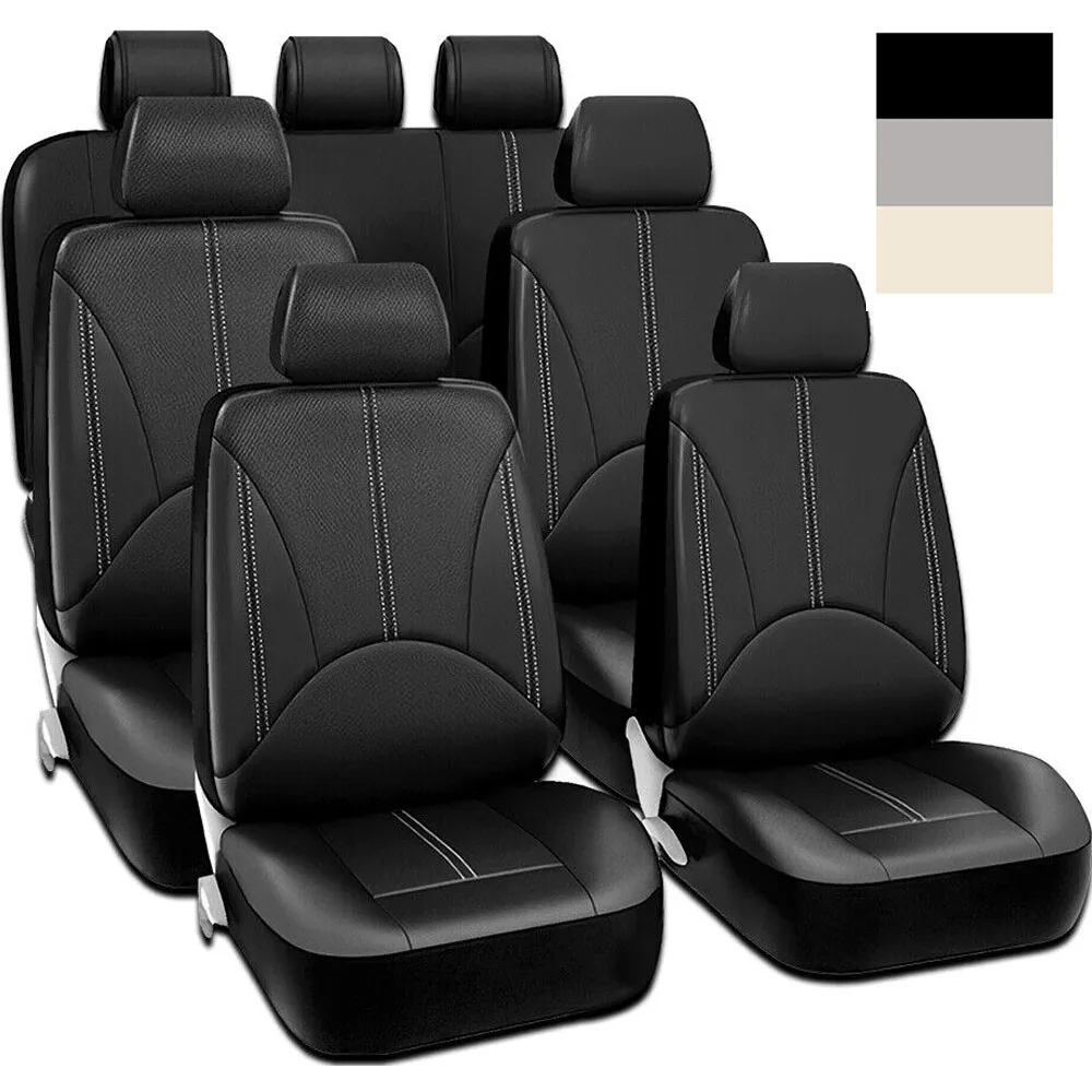 

Auto Car Seat Covers 3 Row - Auto SUV VAN Truck 7 seaters Leather Full Protector