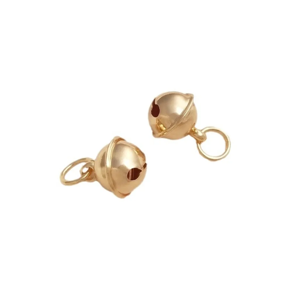 Sino pingente de cobre encantos 14k cor ouro mão corda pulseira pingente diy material jóias acessórios