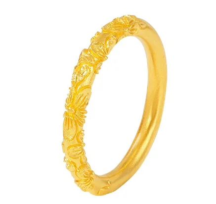 Imagem -05 - Anéis Goldenrod Ouro Puro para as Mulheres Anel de Dedo de Ouro Real Casamento 999 sobre 0.5g 24k