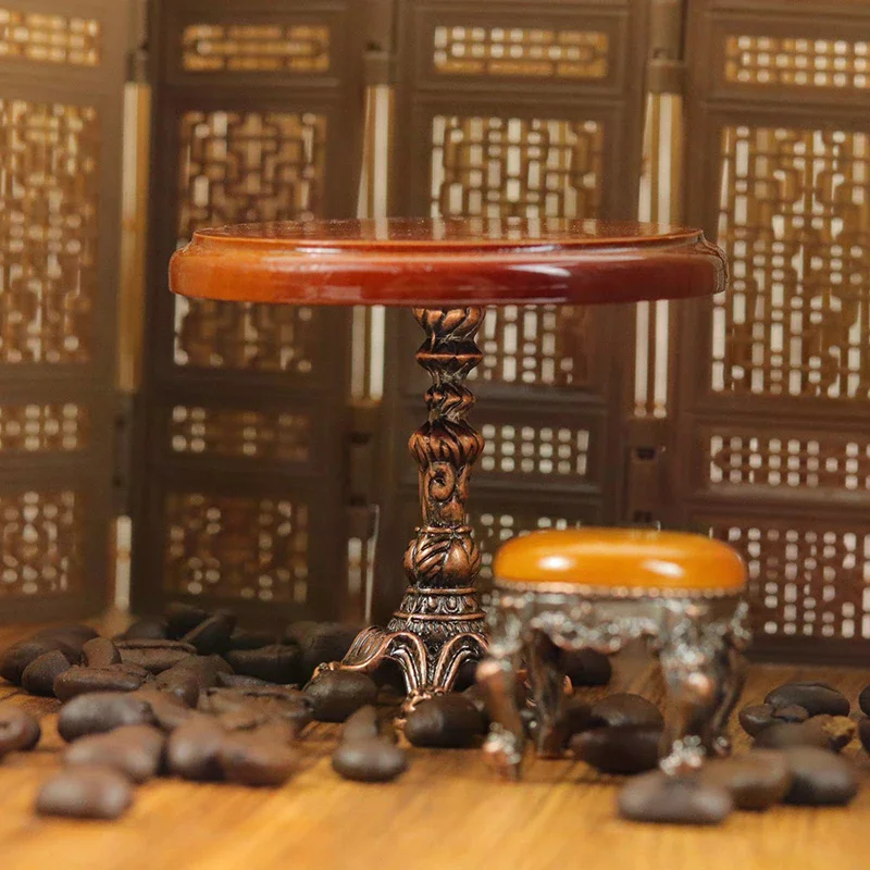 قطعة واحدة من إكسسوارات بيت الدمى المصغر، طاولة مربعة صغيرة بتصميم عتيق، ديكورات ألعاب عائلية