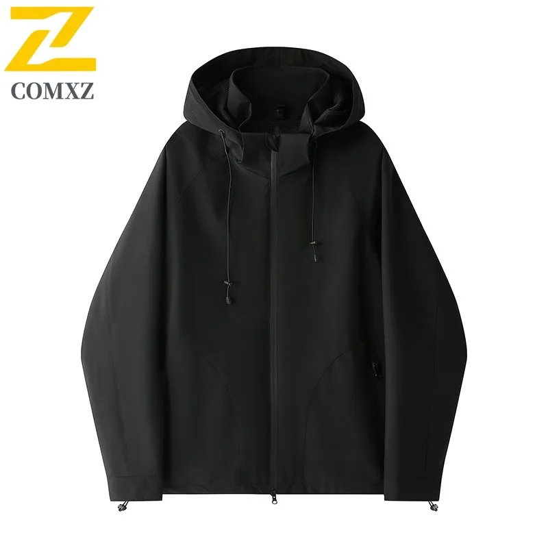 

Men Outdoor Hiking Jacket Detachable Hooded Breathable Lightweight Waterproof Windproof Coat Spring Autumn Trekking Windbreaker