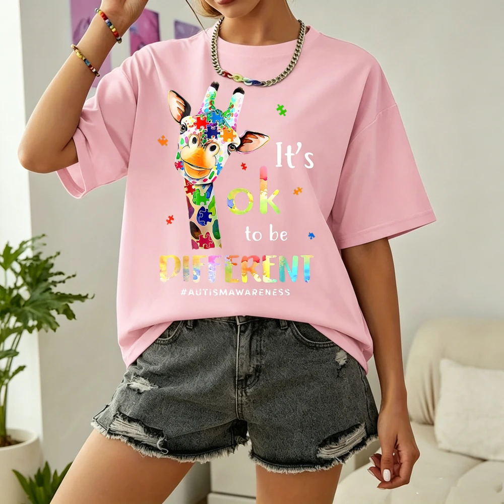 Crew Neck T‑Shirt, Giraffe 