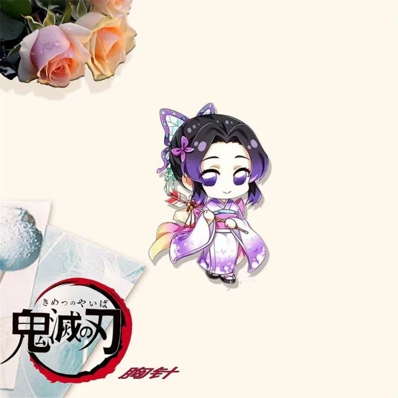 Broche de dibujos animados Demon Slayer, figuras de acción de Anime Kamado Tanjirou Nezuko Q, ropa figural, mochila, decoración, regalo para niños