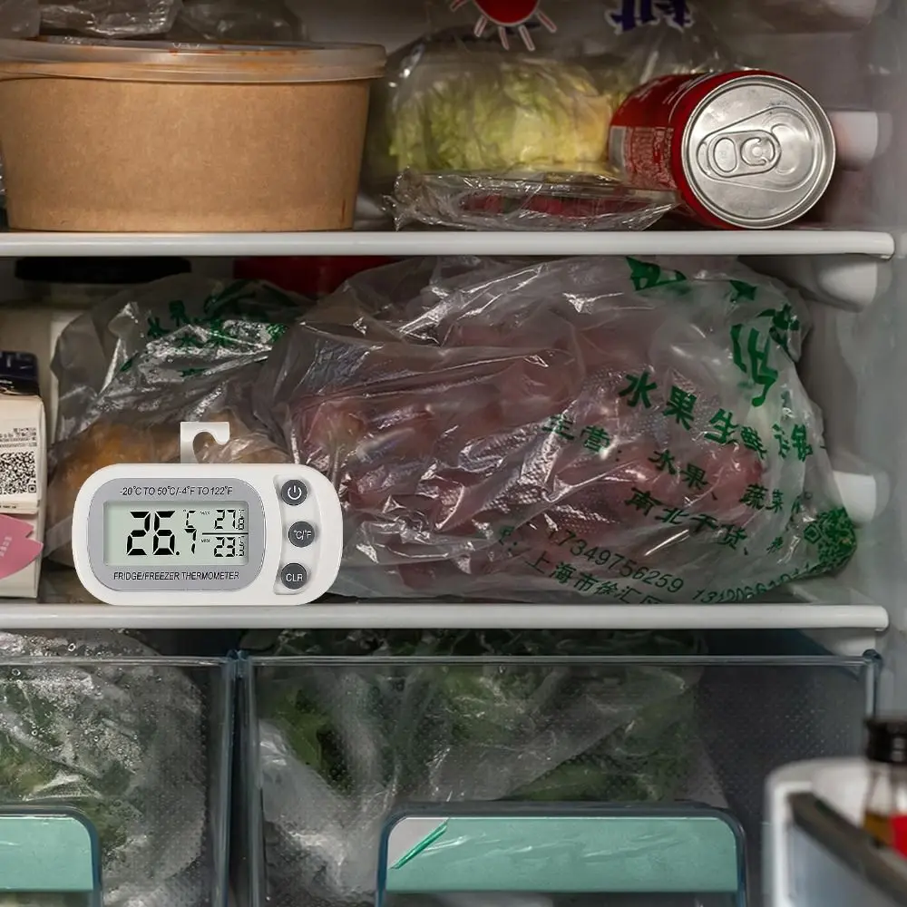 

High Precision Electronic Digital Thermometer Waterproof LCD Digital Screen Freezer Thermometer Battery Powered Max Min Record