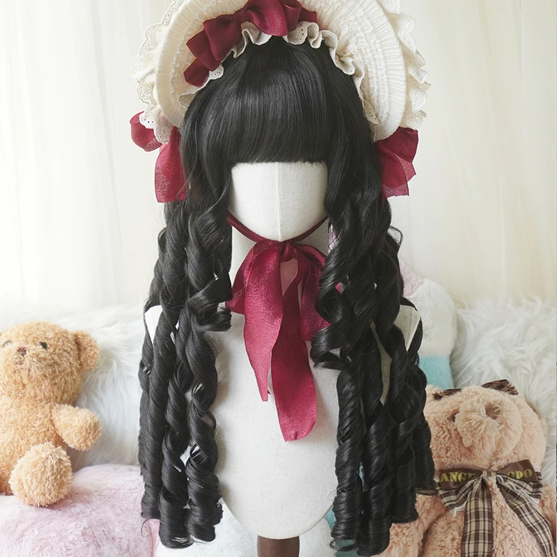 24Inch Rose Net Deep Wave Victorian/Renaissance Synthetic Wig with Bangs & Curly for CosParties Halloween Christmas Photo Shoots