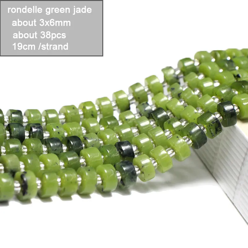 Wholesale 100% Natural Green Jade Cylinder Square Irregular Faceted Round Stone Beads for Jewelry Making Diy Bracelet Charms
