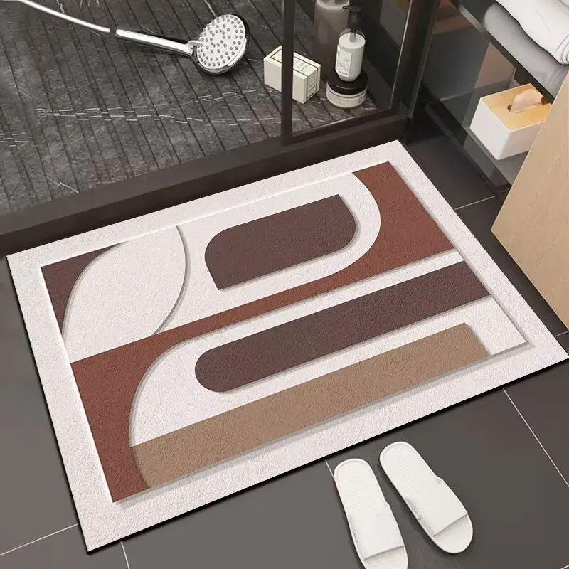 سجادة أرضية ماصة للحمام من طين دياتوم، سجادة غير قابلة للانزلاق لباب دخول الحمام، سجادة أرضية منزلية، سجادة مطبخ قابلة للإجازة سريعة الجفاف #2