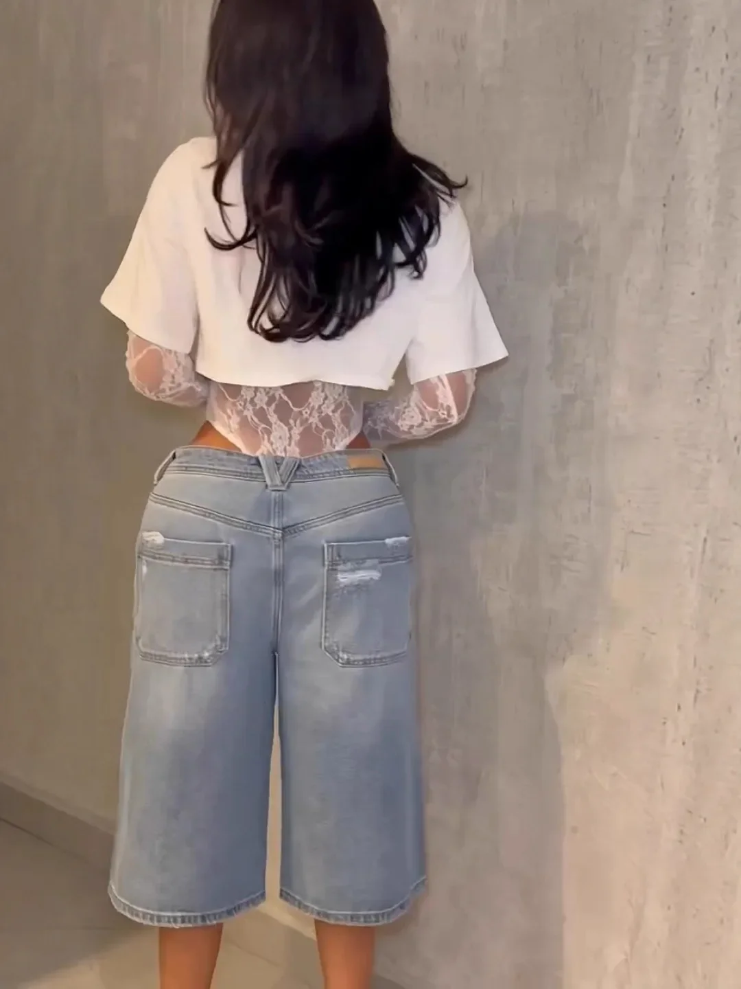 مثير المرأة المحاصيل الأعلى + الدانتيل الجاكار كم كامل ارتداءها هوتي الشارع كلوبوير سليم البرية مطابقة الأساسية نحيل تيز