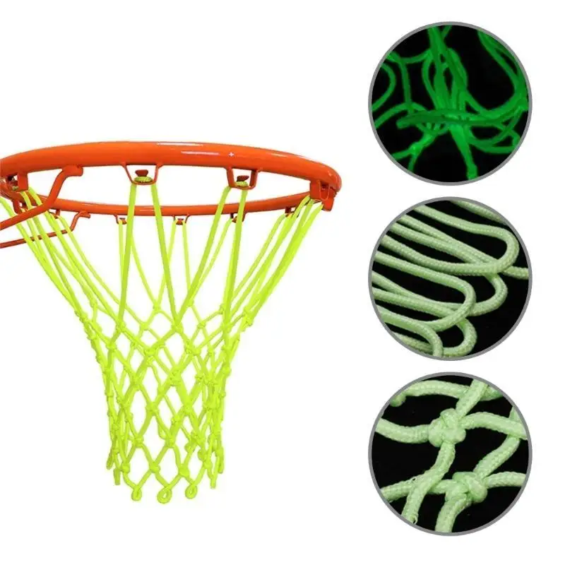 aro basquete brilhante nylon 652f, com 12 anéis, tamanho padrão, basquete brilhante, luz noturna,