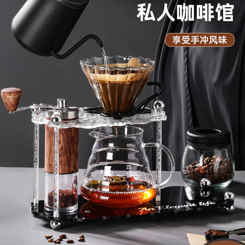 

Hand brewing coffee pot set, gift box, advanced hand grinding machine, integrated household small tools, full set of utensils