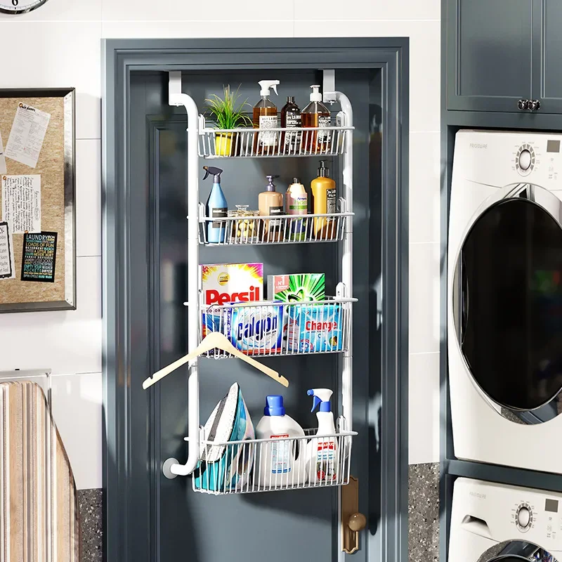 Multi Layer Door Hanging Storage Basket Punch Free and Space-saving Window Wall Mount Rack for Clothes Toys Sundries