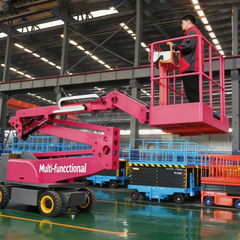 Powerful 12m Articulating Boom Lift Self Propelled Electric Manlift For Structural Engineering High Reach Platform