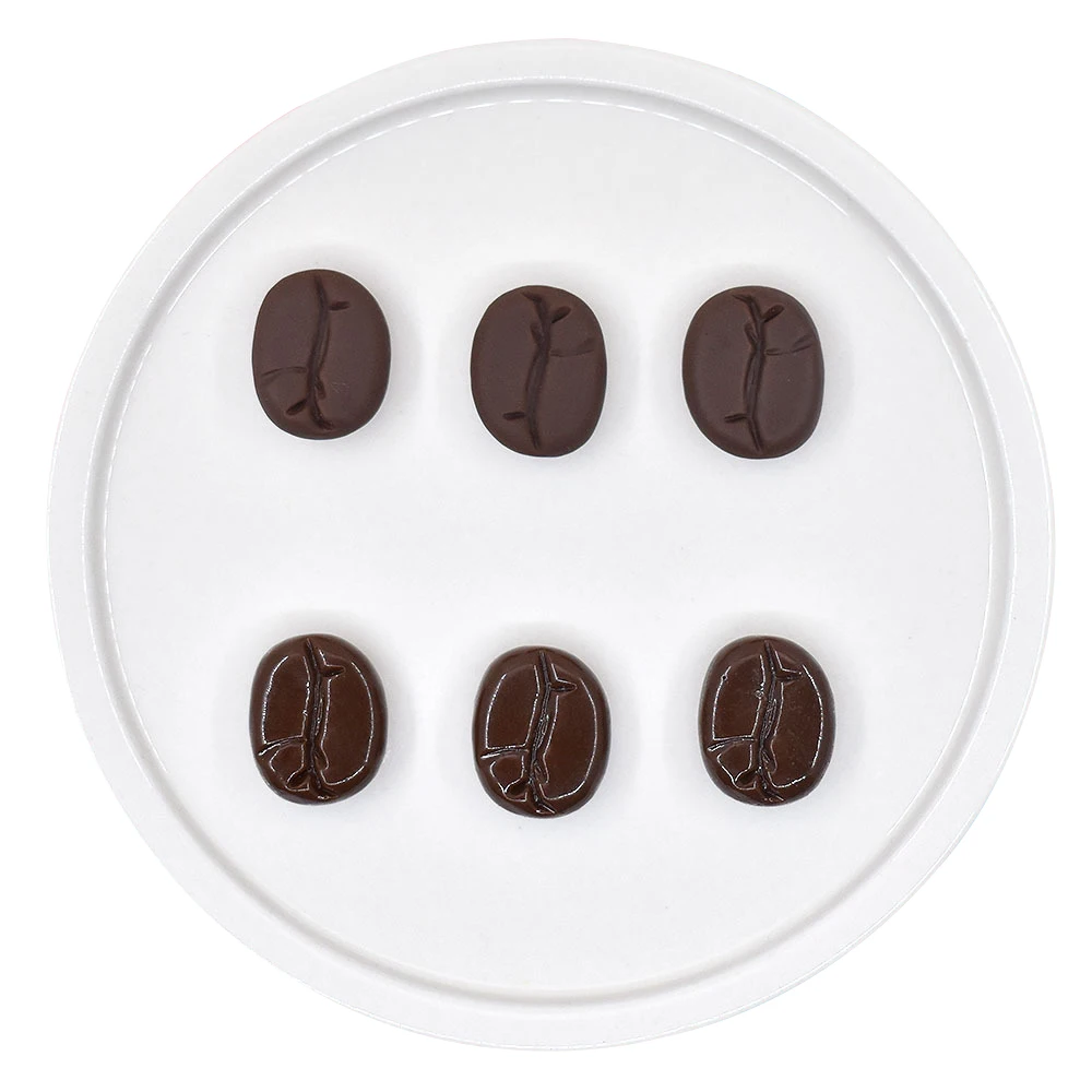 20 teile/satz Harz Kaffeebohnen Simulation Flatback Cabochon Gefälschte Lebensmittel Scrapbooking für Handwerk DIY Telefon Dekoration Zubehör – Detail 7