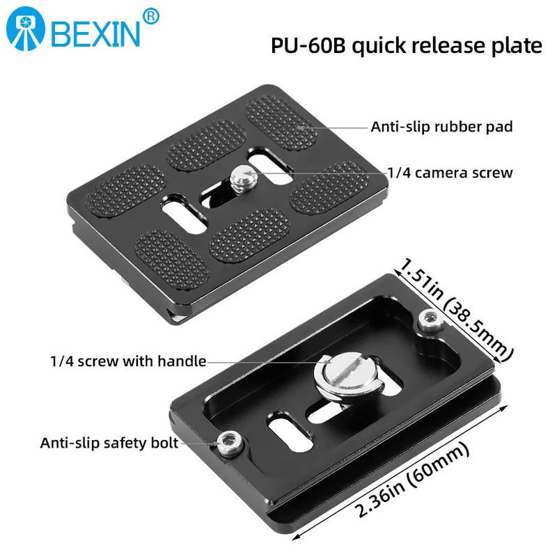 BEXIN K44 삼각대 볼 헤드 파노라마 볼 헤드 마운트 어댑터 U-그루브 로우 프로파일 볼 헤드 삼각대 마운트 최대 부하 33lbs/15kg New