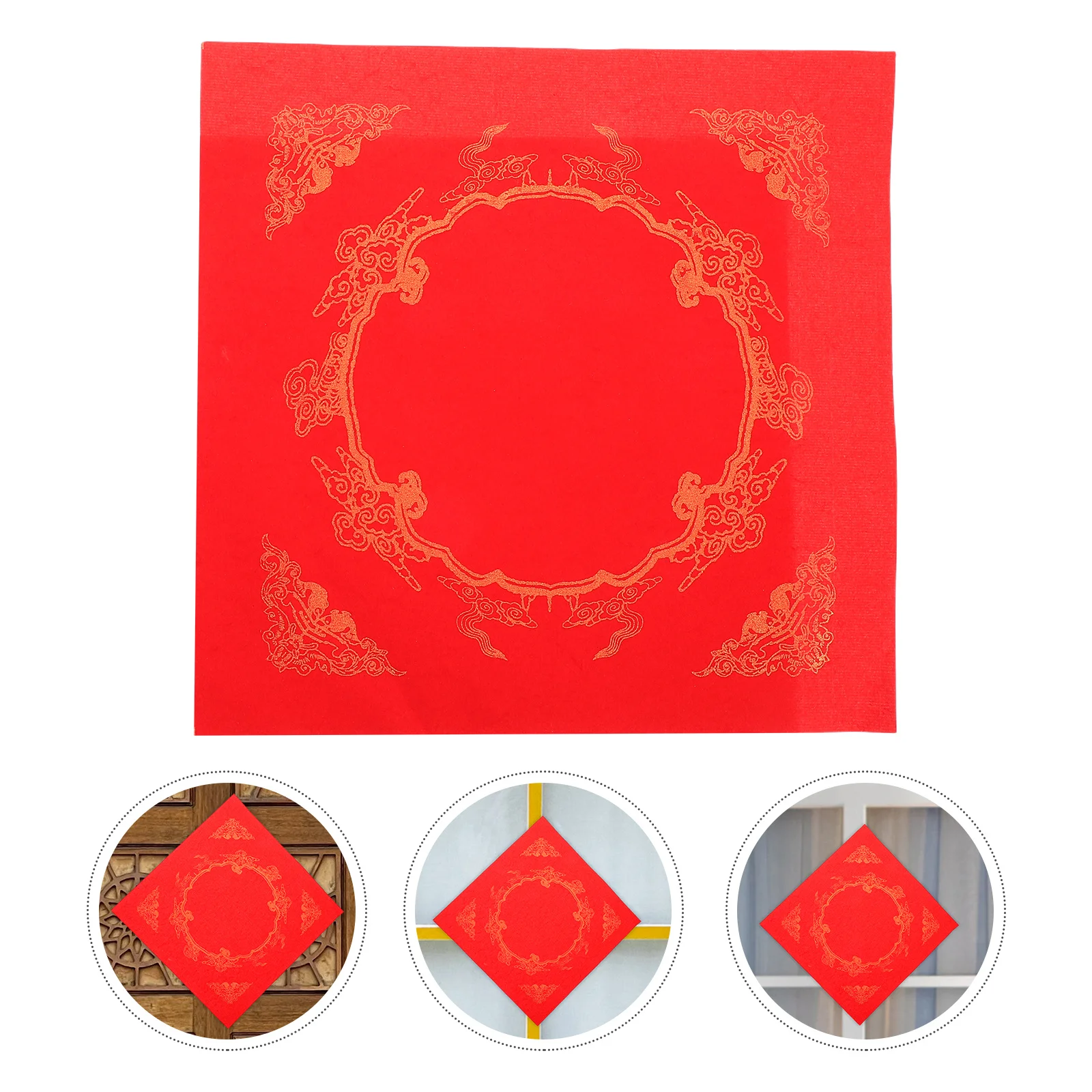 

20 Sheets Red Rice Paper Chinese Wedding Decoration Couplets Set for Spring Festival Holiday Fu Character Cultural Calligraphy