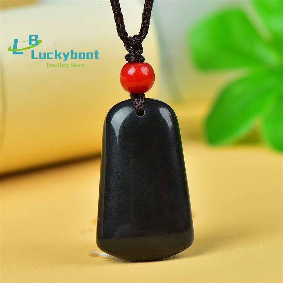 Natural Black Gold Silk Jade T-shaped Plait Pendant is Exquisite Simple Fashionable and Versatile for Men and Women's Jewelry