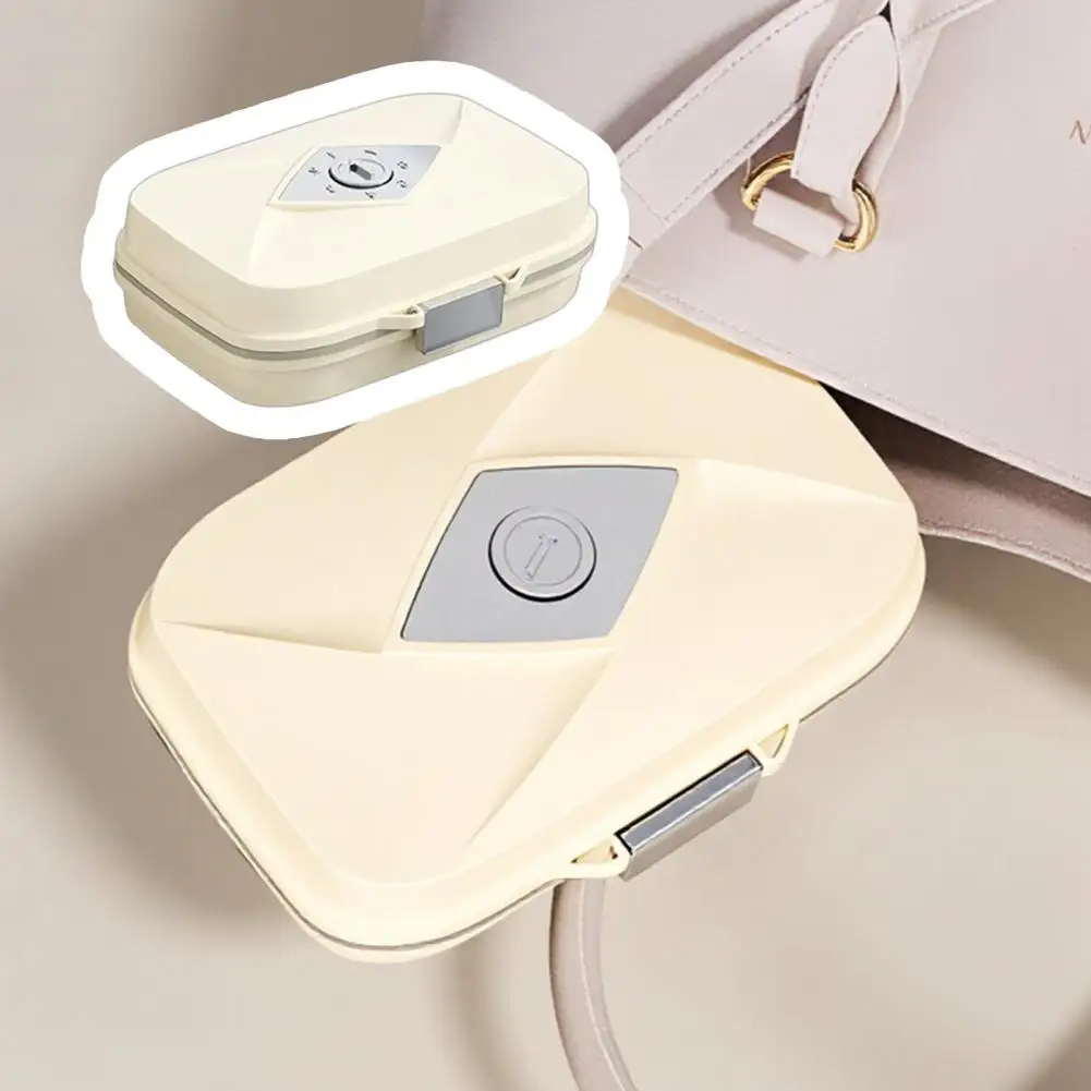 Pill Box with Seal Pill Organizer 7-compartment Pill Box Organizer with Double Layer Design Moisture-proof Buckle for Travel