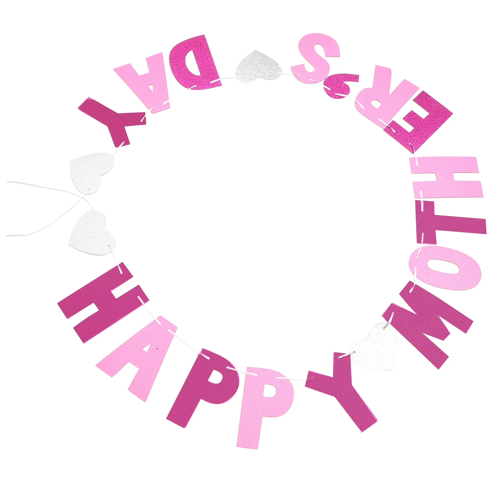 

Glitter Banner Decoration Mother's Day Party Hanging Bunting Festive Decor Happy Flag Themed Celebration nament