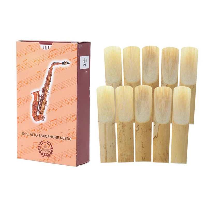 Alto Sax Reeds Saxofone, Saxofone Reed, Sopros Instrumento Peças Acessório, 1.5 2.0 2.5 3.0 3.5 4.0, 10 Pack