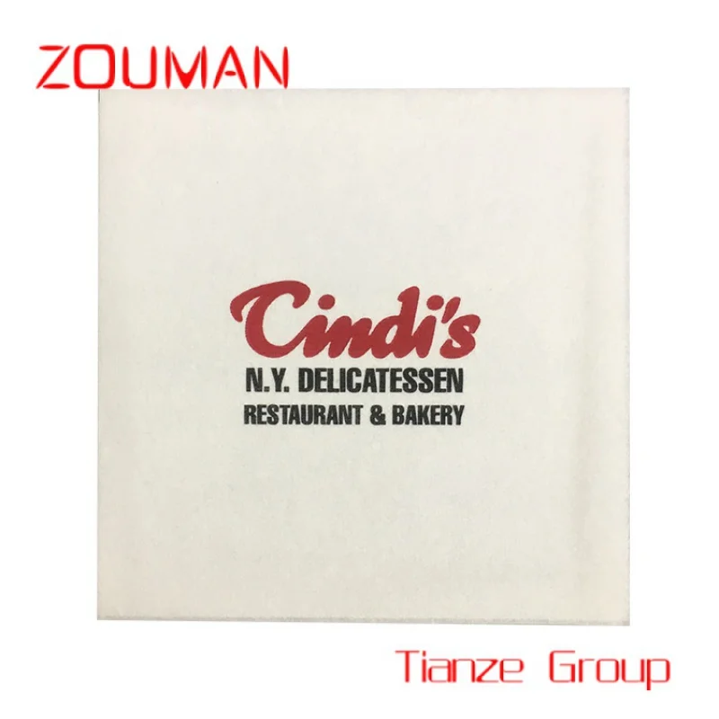 Custom , Custom 1/6 Fold Printed Decorative Colored Tissue Sizes Embossed Airlaid Paper Napkin For Restaurants