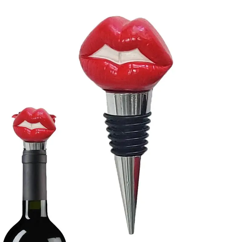 

Valentine's Day Wine bottle Stopper Creative Simulation Red Lips Rose Champagne Preserver corks Festive Lovers Wedding Gifts