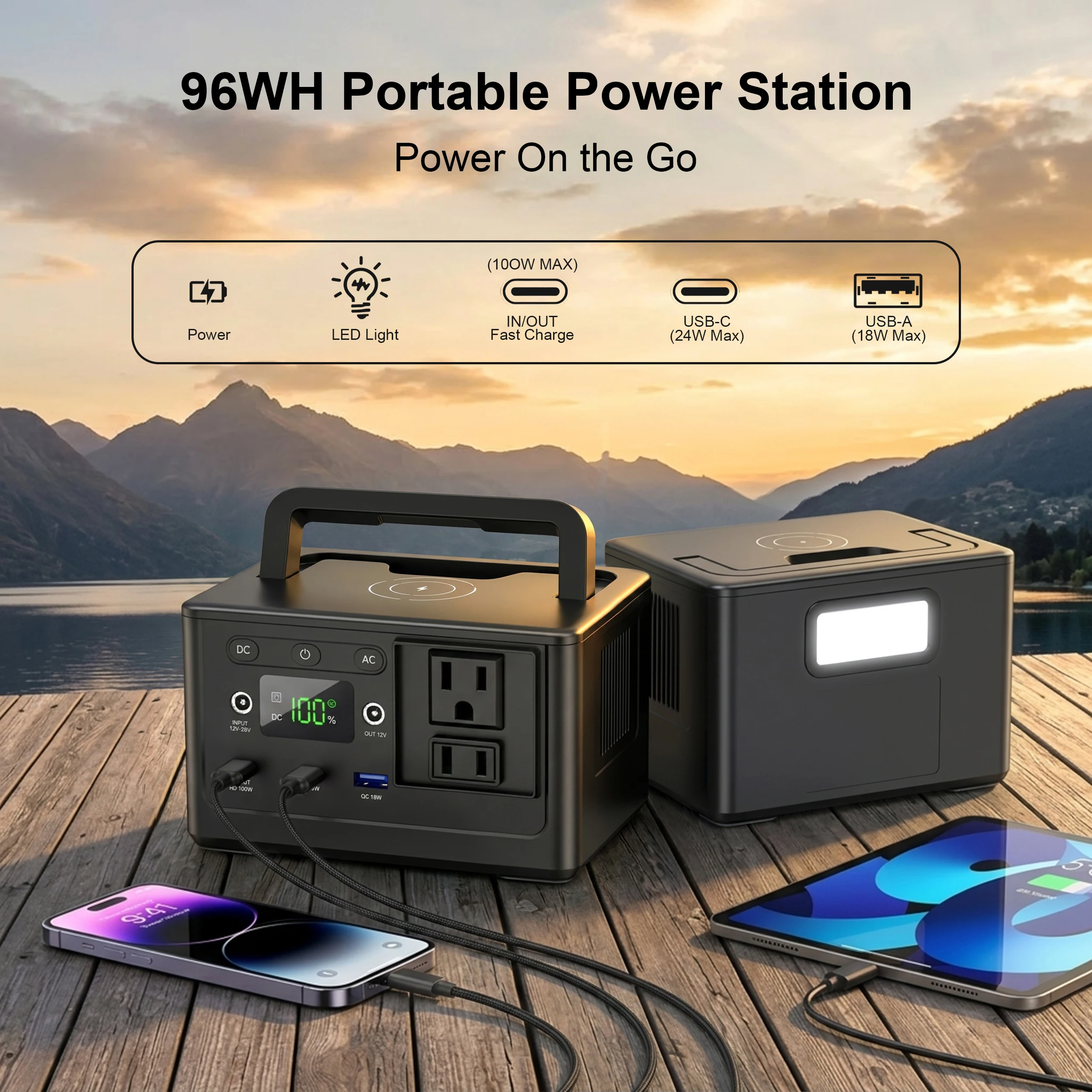 Factory OEM 150W 250W 350W  LiFePO4 Battery Fit Fast Charging Portable Power Station for Outdoor Camping  Emergency Power Supply