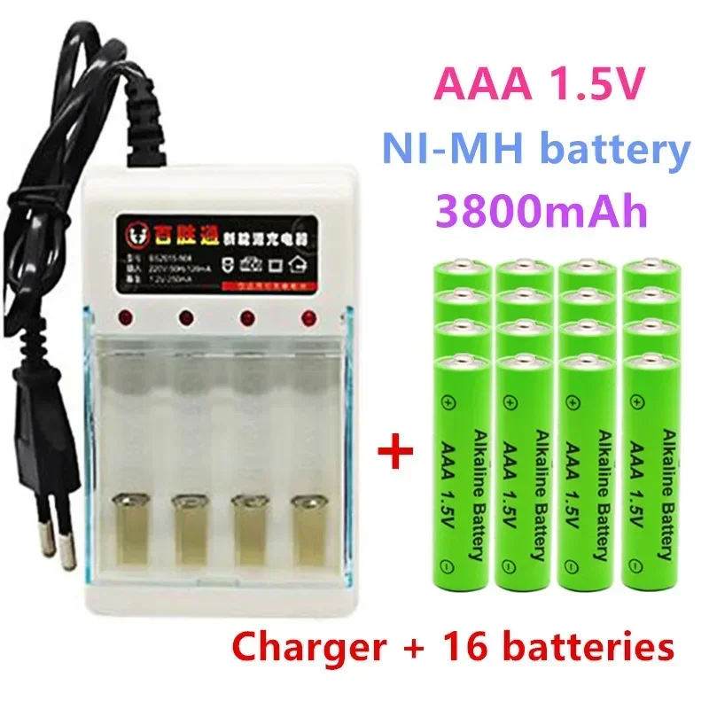New AAA 1.5V rechargeable battery 3800mAh Alkaline battery flashlight toys watch MP3 player replace Ni-Mh battery