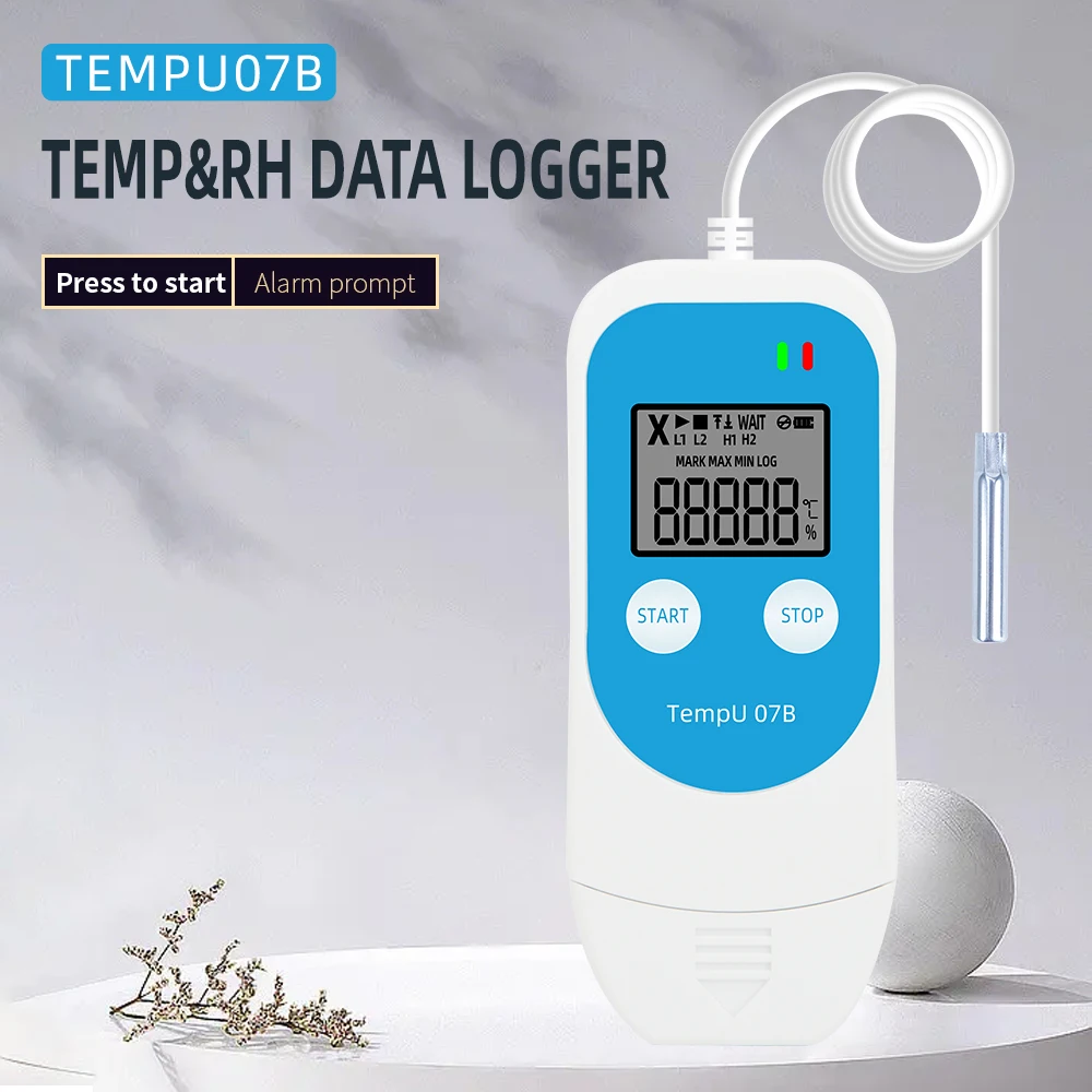 TempU7B Temperature and Humidity Recorder Reuse Temp RH Data Logger PDF Temperature Recorder for Storage Cold Transportation