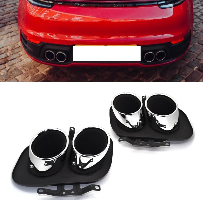 Quad Car Exhaust Tip For Porsche 992 Carrera 2 / 4 / S / 4S 304 Stainless Steel Muffler Tip Tailpipe Exhaust System Nozzle Tips