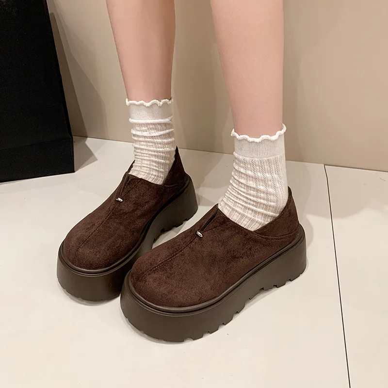 

Autumn Winter Vintage Warm Cotton Women Ankle Boots Fashion Platform Height Increase Plush Short Boots botines para mujeres