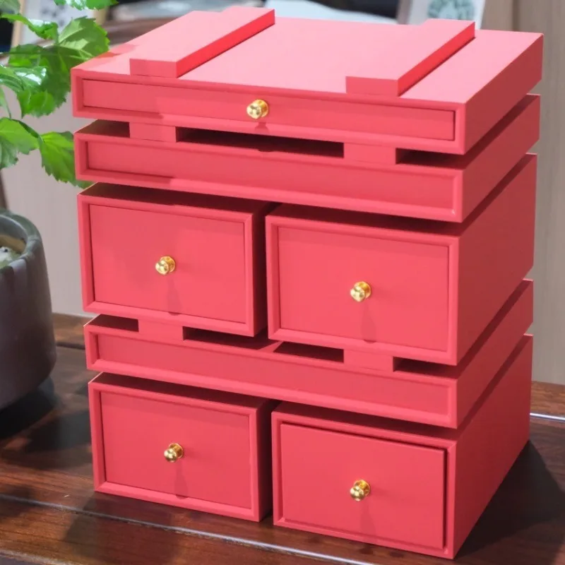 Jewelry Organizer Boxes Wood Storage Box Drawer Type Luxury Accessory Organizing Case Multifunctional High End Organization Case