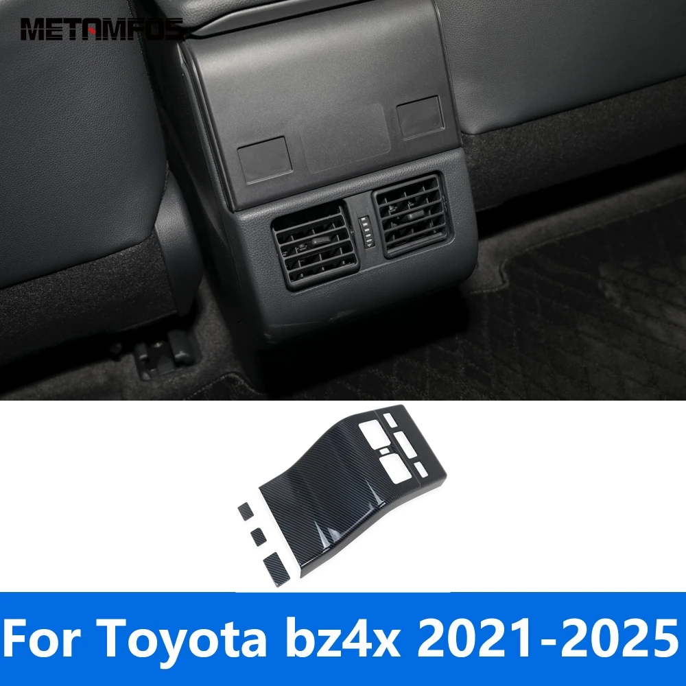

Для Toyota bz4x 2021-2024 2025 подлокотник из углеродного волокна, задняя крышка вентиляционного отверстия для кондиционера, накладка, внутренние аксессуары, Стайлинг автомобиля