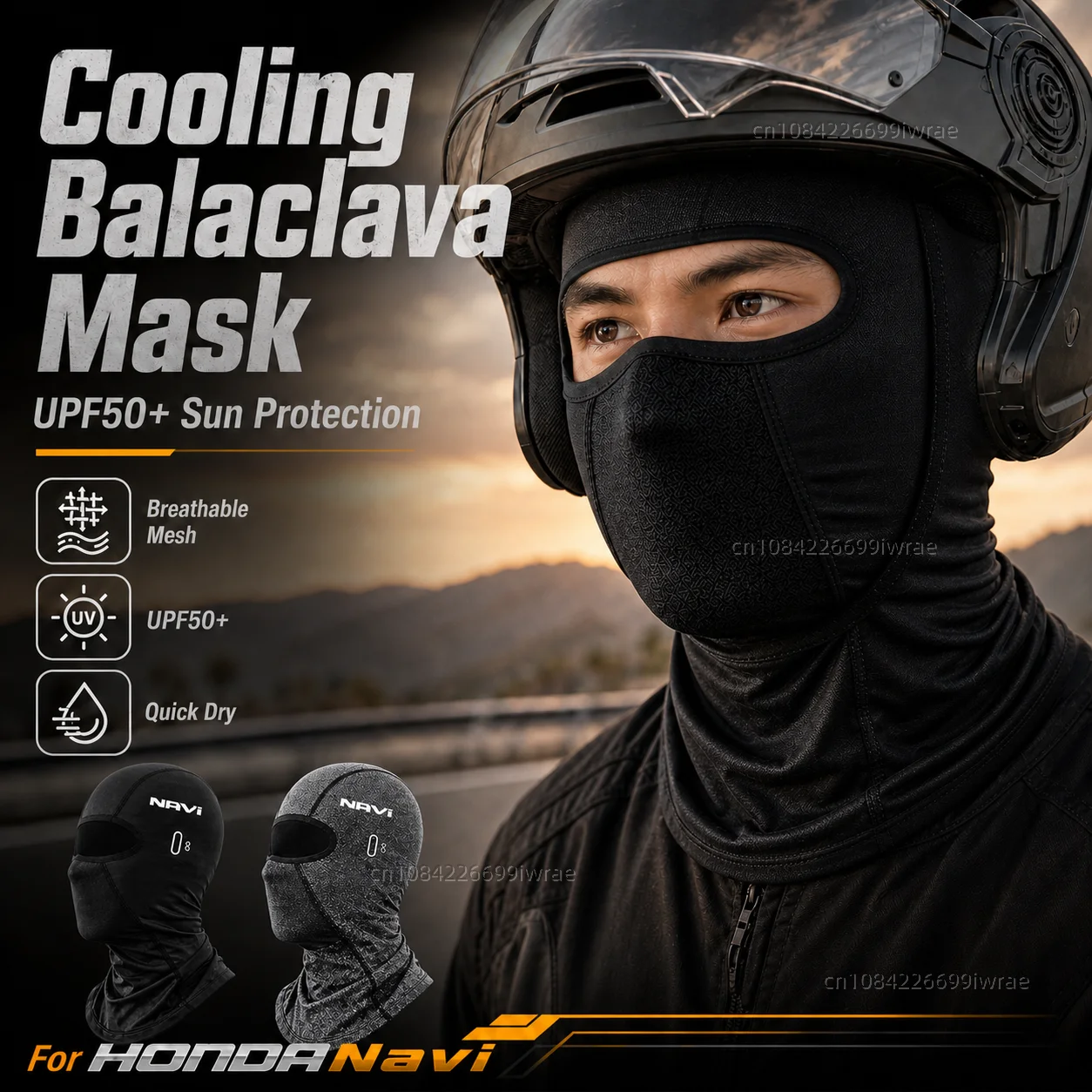 Cooling Motorcycle Balaclava Mask UPF50+ UV Protection Breathable Face Cover Summer For HONDA DREAMWING Navi 110 Navi 2016-2022