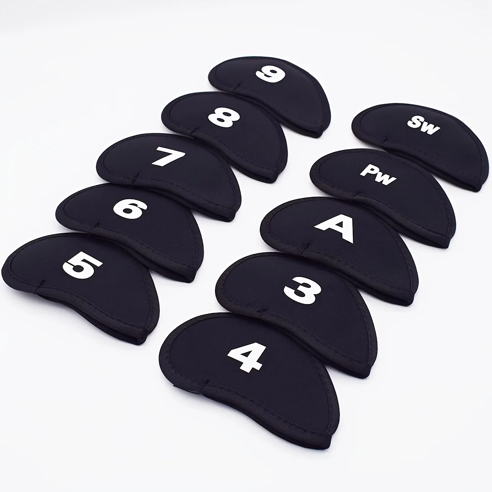 10Pcs Portable Golf Club Iron Head Covers Protector Golfs Head Cover Set Headcover Protector Golf Supplies