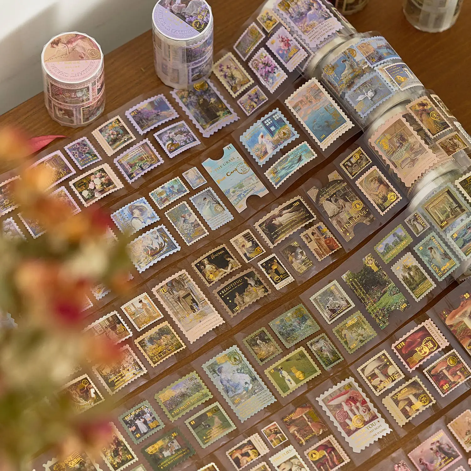 Ретро Ins штамп бронзовая лента блестящий стиль серия справочник DIY декоративный материал наклейки