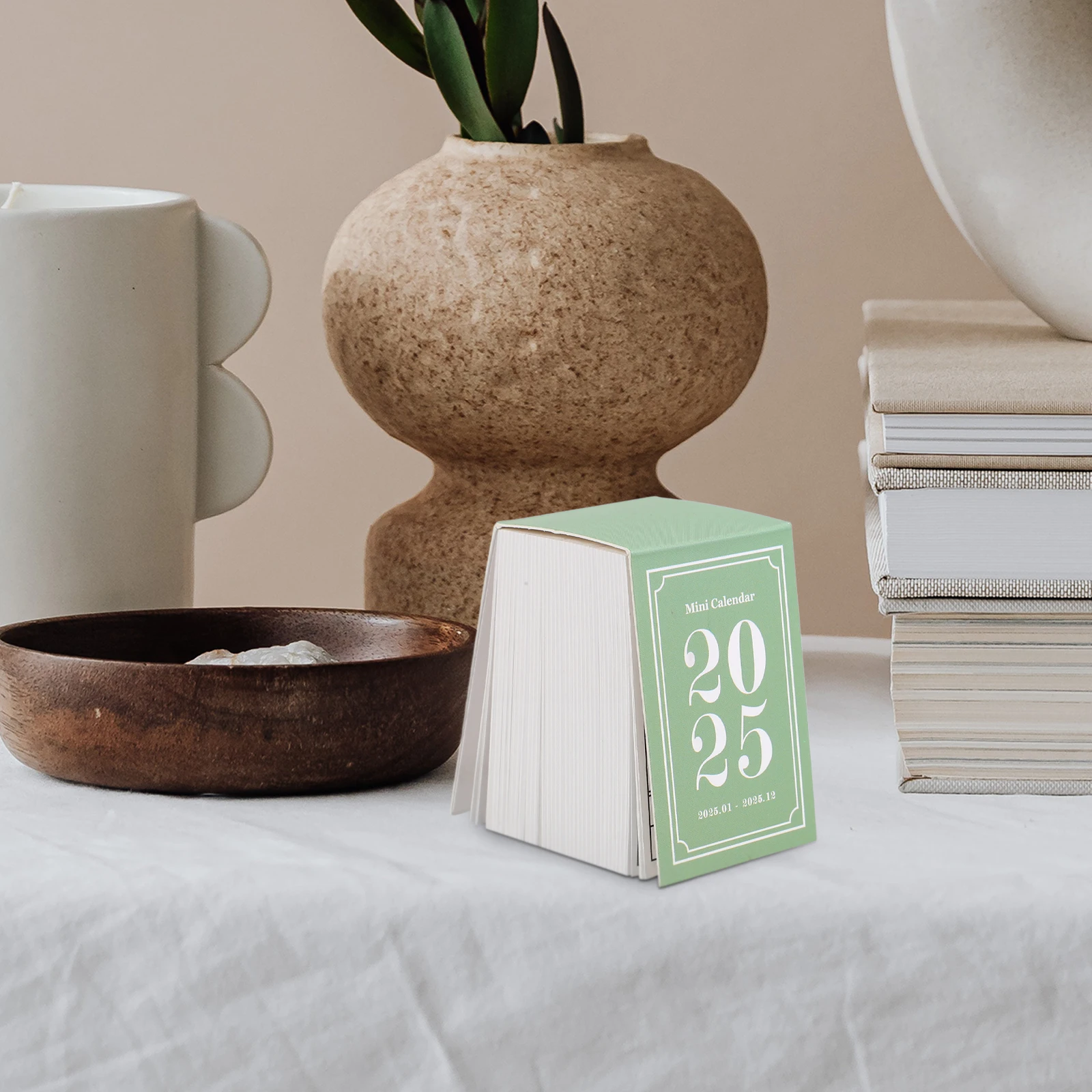 

1 Book Retro 2025 Mini Desk Calendar Czech Blue Tearable Office Desktop Decor Small Planning Calendar