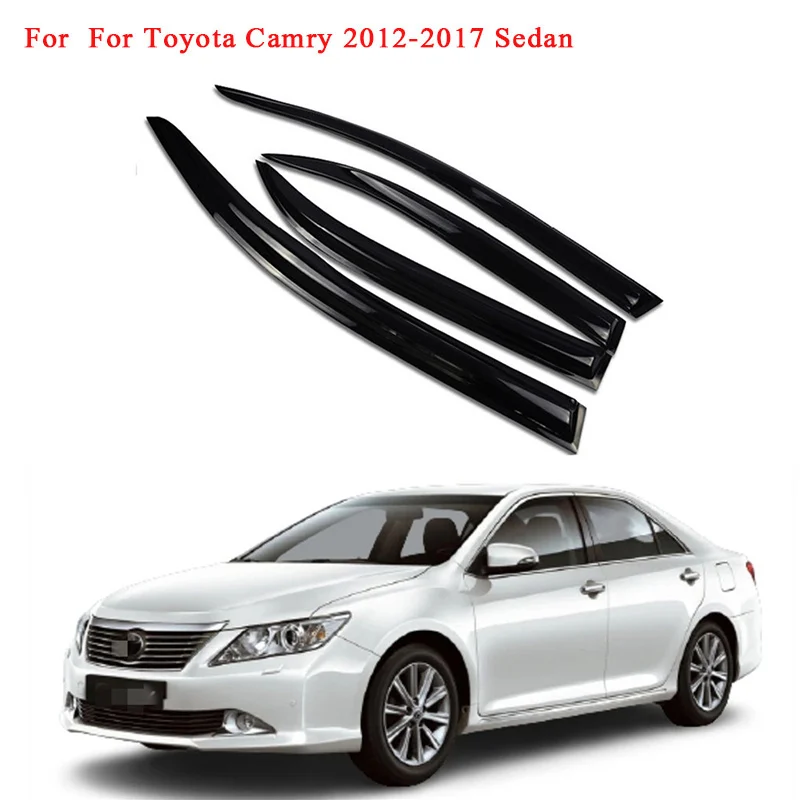 

4PCS Acrylic Car Side Window Visor Guard Vent Awnings Shelters Sun Rain Guard Door Visor For Toyota Camry 2012- 2016 2017 Sedan