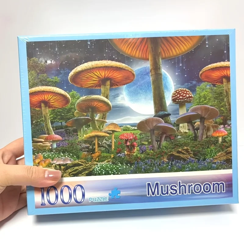 

70x50cm 1000-Piece Mushroom Jigsaw Puzzle for Adults & Families - Educational Puzzle with Sectional Design Premium Art