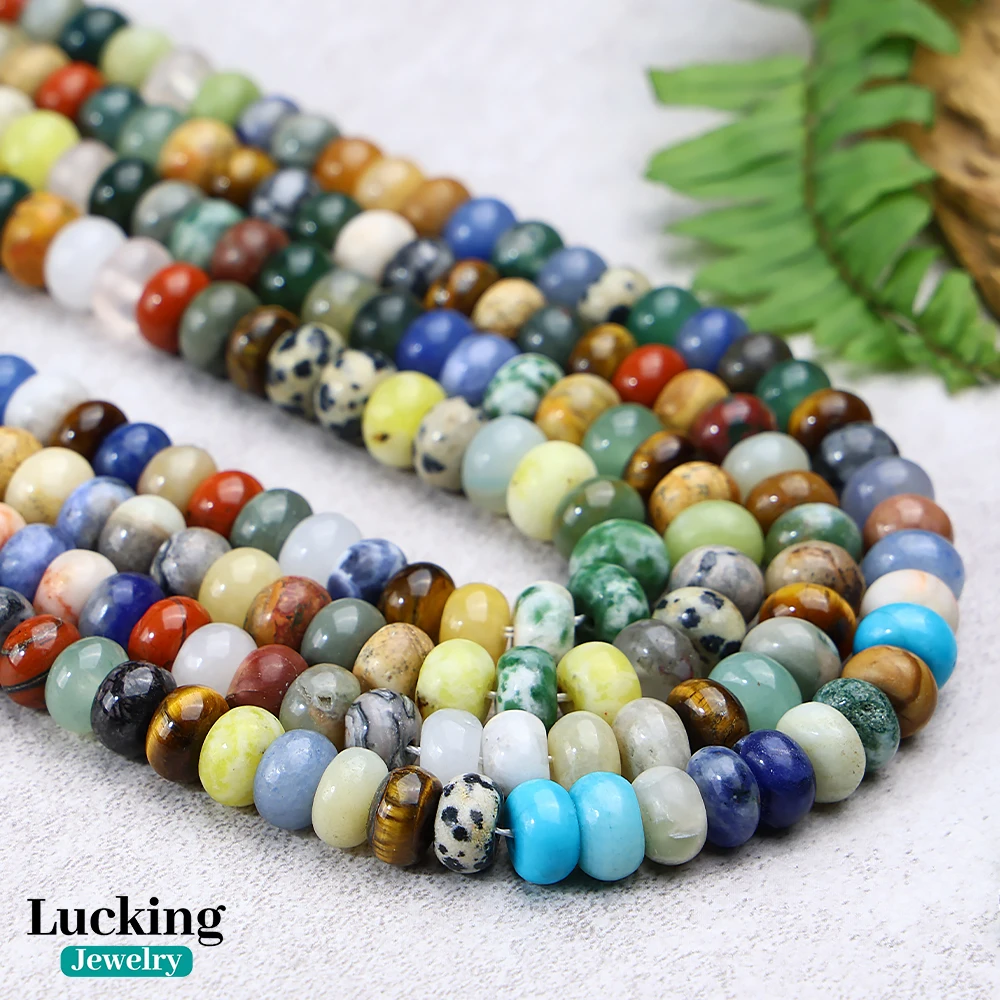 A+ Rondelle Colorful Natural Stones Beads 4mm 5mm Duobao Beads For Jewelry Making DIY Bracelet Necklce Accessories 15''