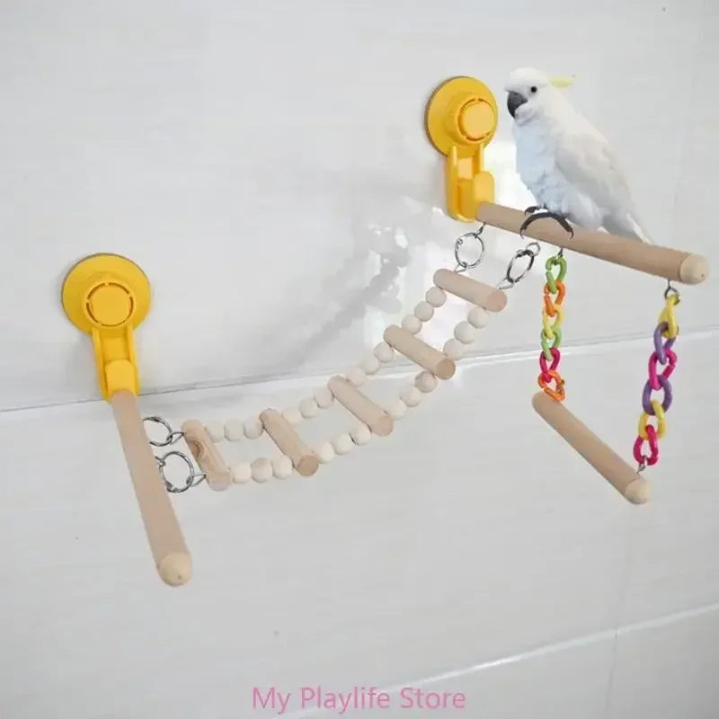 

Bird Perch Toy Nature Stand for Parrots Conure Supplies Budgies Ladder Scratchers for Small Parrots Rack Toy