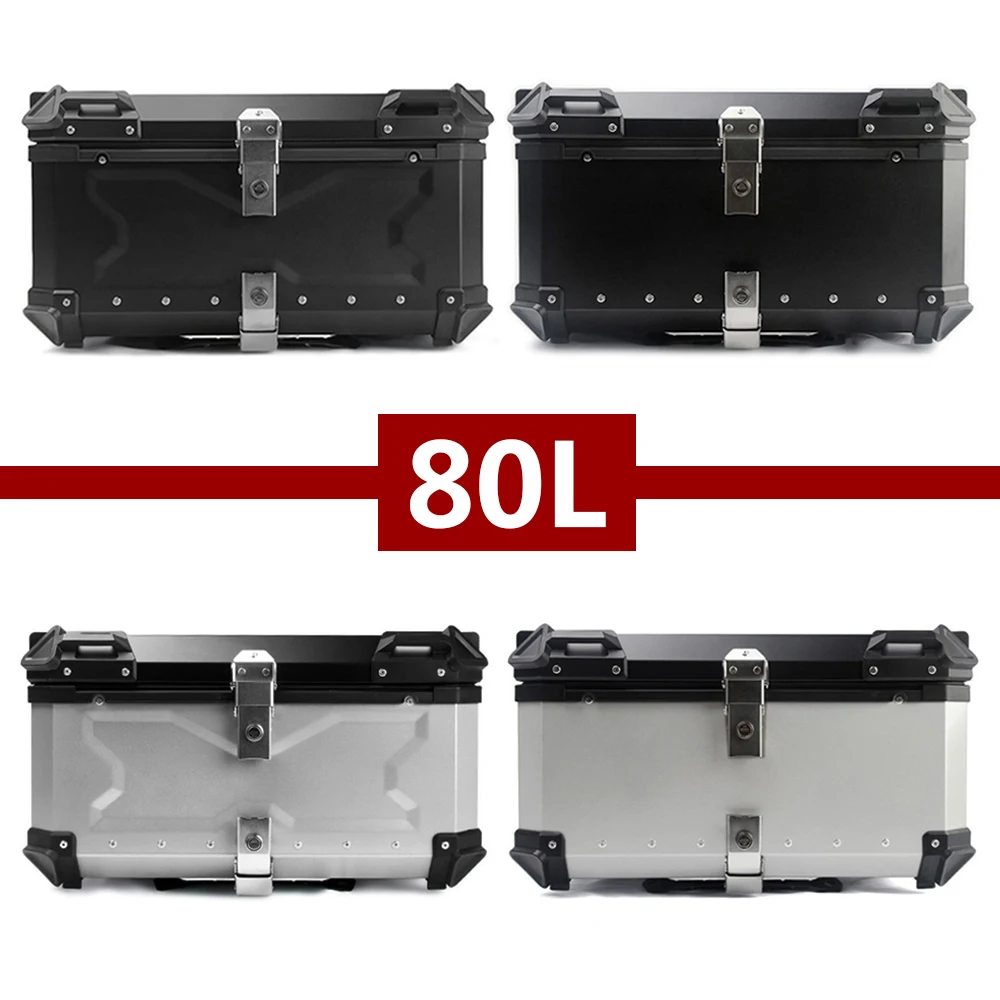 หมวกกันน็อค80L ใส่ได้ทุกรุ่น, หมวกกันน็อคมอเตอร์ไซค์กล่องด้านบนความจุขนาดใหญ่กระเป๋าอลูมิเนียมกล่องท้ายรถจักรยานยนต์อเนกประสงค์