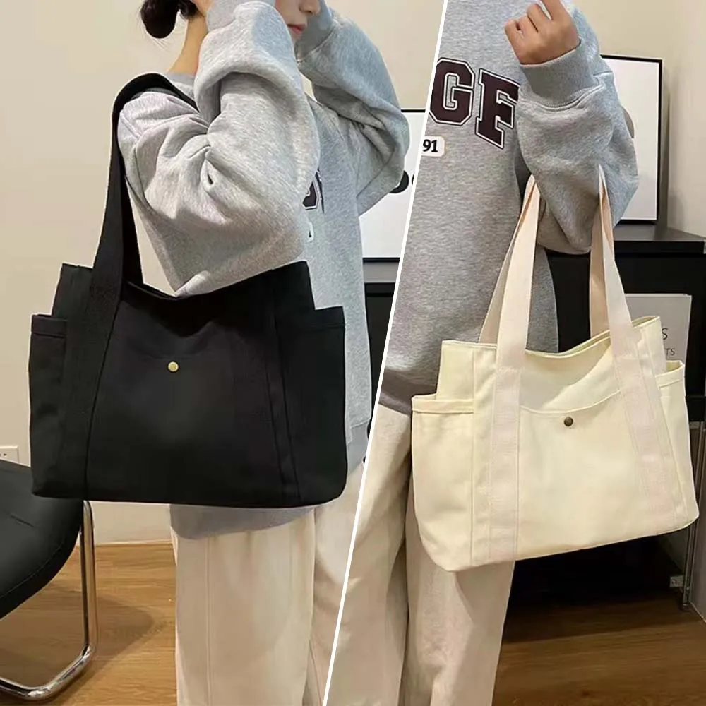 

Холщовая сумка на одно плечо, однотонная серия, экологически чистая сумка для покупок, простая повседневная сумка для хранения, портативные пригородные сумки